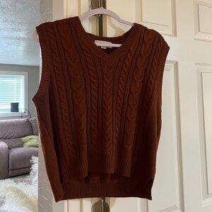 Cable-Knit Sweater Vest Size L